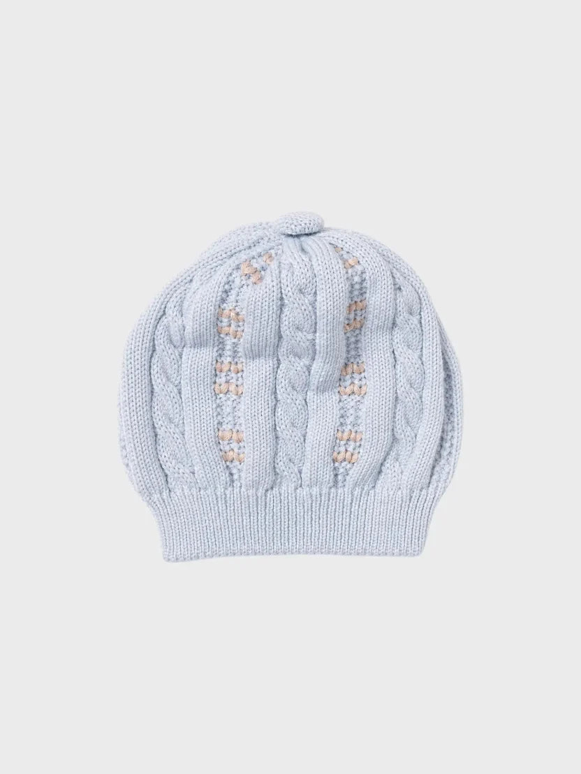 CAPPELLO CON INTRECCI - Neonato - LANA 100% - Marlù IS5271BT