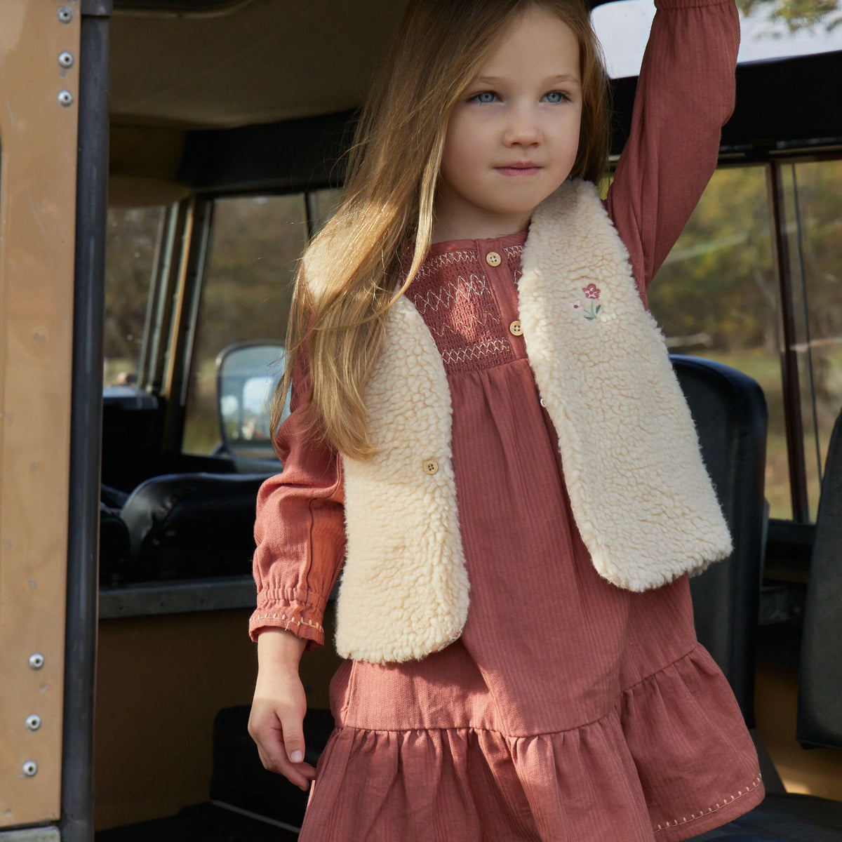 gilet teddy - NEONATA - 100% COTONE ORGANICO - LITTLE DUTCH CL26092514
