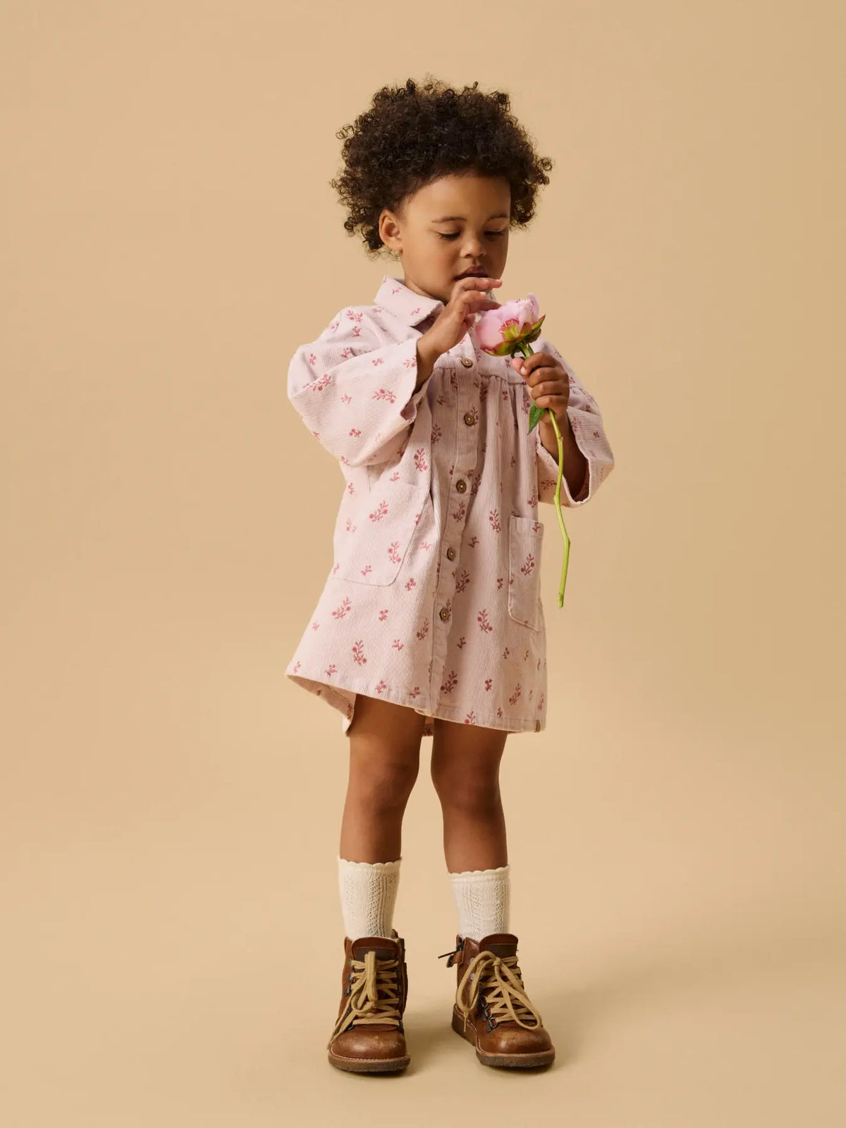 ABITO CON COLLETTO E FIORI RICAMATI - BAMBINA - 100% COTONE ORGANICO - LIL ATELIER 13259135